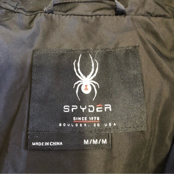 Spyder Nexus Mens Puffer Jacket Size Medium Dark Blue Navy Water-Resistant - Picture 2 of 11